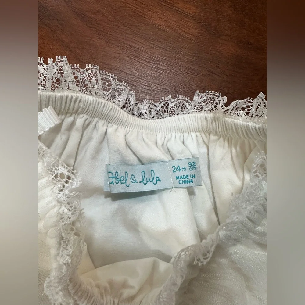 Abel and Lula Lace Diaper Covers Ivory Embroyered Lace Size 24m